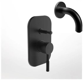 La Torre New Tech Black Matt Μίκτης Εντοιχισμού 2 Εξόδων με Εκτροπέα+Στόμιο 10cm Φ24mm