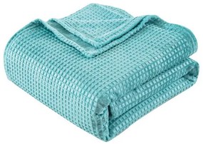 Beauty Home Κουβέρτα μονόχρωμη μονή Fleece Art 11554 160x220 Τυρκουαζ