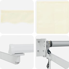 vidaXL Ηλεκτρικό Αναδιπλούμενο Σκίαστρο Κρεμ 4,5 x 3 μ