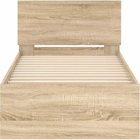 vidaXL Πλαίσιο Κρεβατιού με Κεφαλάρι Sonoma Δρυς 90x190 εκ. Επεξ. Ξύλο