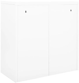 Ντουλάπι με Συρόμενη Πόρτα Λευκό 90 x 40 x 90 εκ. Ατσάλινο - Λευκό