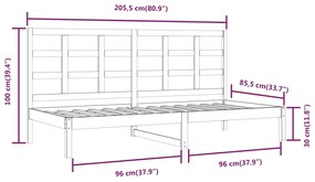 vidaXL Καναπές Κρεβάτι Χωρίς Στρώμα Λευκό 80x200 εκ. Μασίφ Ξύλο Πεύκου