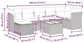 Σαλόνι Κήπου 8 Τεμαχίων Μαύρο από Συνθετικό Ρατάν με Μαξιλάρια - Μαύρο