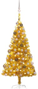 vidaXL Χριστουγεν Δέντρο Προφωτισμένο Τεχνητό Μπάλες Χρυσό 120εκ PVC