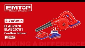 Φυσητήρας αέρος μπαταρίας 20V EMTOP ELAB2078 με παροχή αέρα έως 2,7m³/min