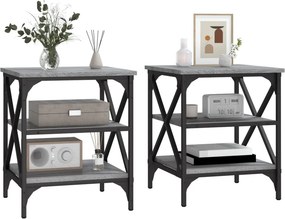 vidaXL Βοηθητικά Τραπέζια 2 τεμ. Γκρι Sonoma 40x42x50 εκ. Επεξ. Ξύλο