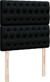 vidaXL Κρεβάτι Boxspring με Στρώμα Μαύρο 90x200 εκ. Υφασμάτινο