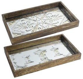 Artekko Tray Χρυσοί Διακοσμητικοί Δίσκοι MDF με Καθρέπτη (43.2x26.7x5.1)cm 2pcs Artekko 31967