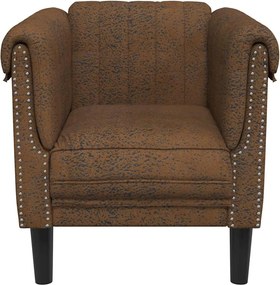 vidaXL Πολυθρόνα Καφέ από Συνθετικό Καστόρι