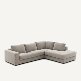 Γωνιακός καναπές από βελούδινο chenille ύφασμα, Skander