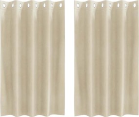 vidaXL Κουρτίνες συσκότισης 2 pcs Κρεμ 140 x 140 cm Βελούδο