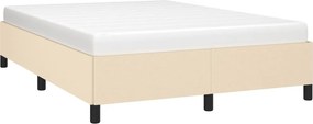 vidaXL Σκελετός Κρεβατιού Χωρίς Στρώμα Κρεμ 140x200 εκ.Υφασμάτινο