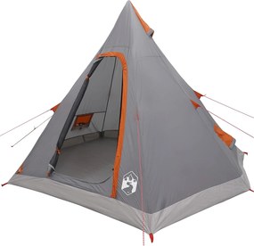 vidaXL Tipi Tent Water-Resistant 3 ατόμων Γκρι και Πορτοκαλί