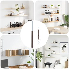 vidaXL Βραχίονες Floating Shelf 12 pcs Καφέ Ø12 x 190 mm Ατσάλι