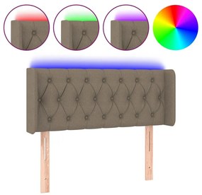 Κεφαλάρι Κρεβατιού LED Taupe 93x16x78/88 εκ. Υφασμάτινο - Μπεζ-Γκρι