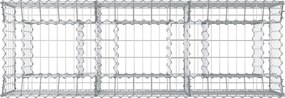 vidaXL Ανασηκωμένο κρεβάτι gabion Ασημί