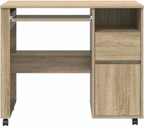 vidaXL Γραφείο με Ρόδες Δρύς Sonoma Επεξεργασμένο Ξύλο