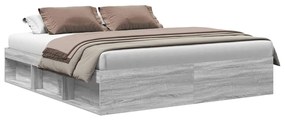 vidaXL Πλαίσιο Κρεβατιού Γκρι Sonoma 180 x 200 εκ. Super King