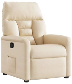 vidaXL Πολυθρόνα Ανακλινόμενη Μπεζ Ύφασμα Μικροϊνών