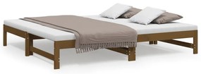vidaXL Καναπές Κρεβάτι Συρόμενος Μελί 2x(90x190) εκ. Μασίφ Ξύλο Πεύκου