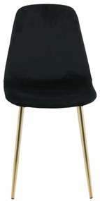 Venture Home Καρέκλες Τραπεζαρίας Polar 2 Τεμ Μαύρο Βελούδο&amp;Ορείχαλκος - Πολύχρωμο