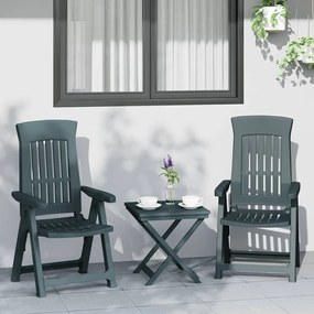 vidaXL Ανακλινόμενες Καρέκλες Κήπου 2 τεμ. Πράσινες από Πολυπροπυλένιο