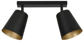 Σποτ Φωτιστικό Οροφής 2xE27 Ατσάλι PRISM Made in Poland Emibig-406/2-Μαύρο-Χρυσό 406/2