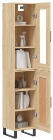 vidaXL Μπουφές Sonoma δρυς 34,5 x 34 x 180 εκ. από Επεξεργασμένο Ξύλο