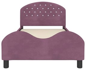 vidaXL Κρεβάτι Παιδικής Κρεβατοκάμαρας με Κεφαλάκι Μοβ 90 x 190 cm