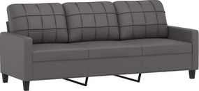 vidaXL Πολυθρόνες Σετ 4 Τεμαχίων Γκρι Συνθετικό Δέρμα με Μαξιλάρια