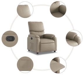 vidaXL Πολυθρόνα Ανακλινόμενη Καπουτσίνο από Συνθετικό Δέρμα