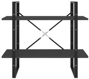 vidaXL Βιβλιοθήκη με 2 Ράφια Γκρι 80 x 30 x 70 εκ. από Επεξ. Ξύλο