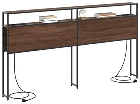 vidaXL Κεφαλάρι Αποθήκης με ράφι Καφέ δρυς 180 cm Επεξεργασμένο ξύλο