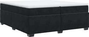 vidaXL Κρεβάτι Boxspring με Στρώμα Μαύρο 200x200 εκ. Βελούδινο