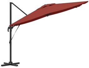 vidaXL Καντιλέβερ Ρόμα Παρκομπρέλα Τερρακότα 286x285x265 εκ. Από Αλουμίνιο