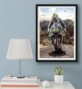 Πόστερ &amp; Κάδρο MotoGp GP017 30x40cm Μαύρο Ξύλινο Κάδρο (με πόστερ)