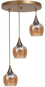 Φωτιστικό Οροφής 534LUN6153 Φ25x80cm 3xE27 40W Honey-Gold Opviq
