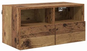 vidaXL Βάσεις τηλεόρασης Επιτοίχιο 2 pcs Παλιό Ξύλο 60 x 30 x 30 cm