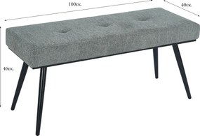 Ταμπουρέ (100x40x46) Spitishop Florenville Grey