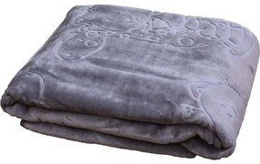 Κουβέρτα Βρεφική Βελουτέ Bear 3 Grey Anna Riska Αγκαλιάς 80x110cm Πολυέστερ