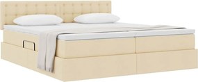 vidaXL Κρεβάτι Αποθήκης με στρώμα Κρέμ 180 x 200 cm Τεχνητό Δέρμα