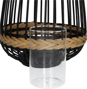 Φανάρι ArteLibre Μαύρο Μπαμπού 29.5x29.5x34.5cm