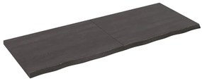 Ράφι Τοίχου Σκούρο Καφέ 160x60x(2-4) εκ. Επεξ. Μασίφ Ξύλο Δρυός