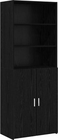 vidaXL Highboard Μαύρη Δρυς 70 x 42,5 x 185 εκ Επεξεργασμένο Ξύλο