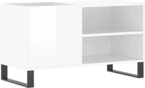 vidaXL Δισκοθήκη Γυαλ. Λευκή 85 x 38 x 48 εκ. από Επεξεργασμένο Ξύλο