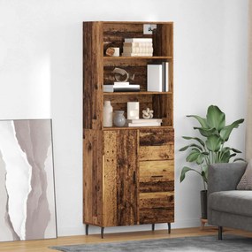 vidaXL Highboard με συρτάρι 2 pcs Παλιό Ξύλο Επεξεργασμένο ξύλο