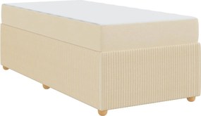 vidaXL Σκελετός Κρεβατιού με στρώμα Κρεμ 80 x 200 cm ύφασμα