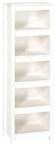 Βιβλιοθήκη Λευκή 50 x 35 x 154 εκ. από Μασίφ Ξύλο Πεύκου - Λευκό