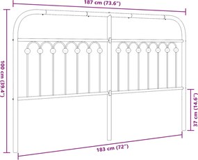 vidaXL Ανταλλακτικό κεφαλάρι Λευκό 180 εκ. Μεταλλικό