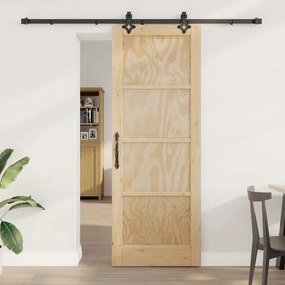 vidaXL Σετ Συρόμενης Πόρτας ORKDAL Φυσικό και μαύρο 78 x 211 εκ